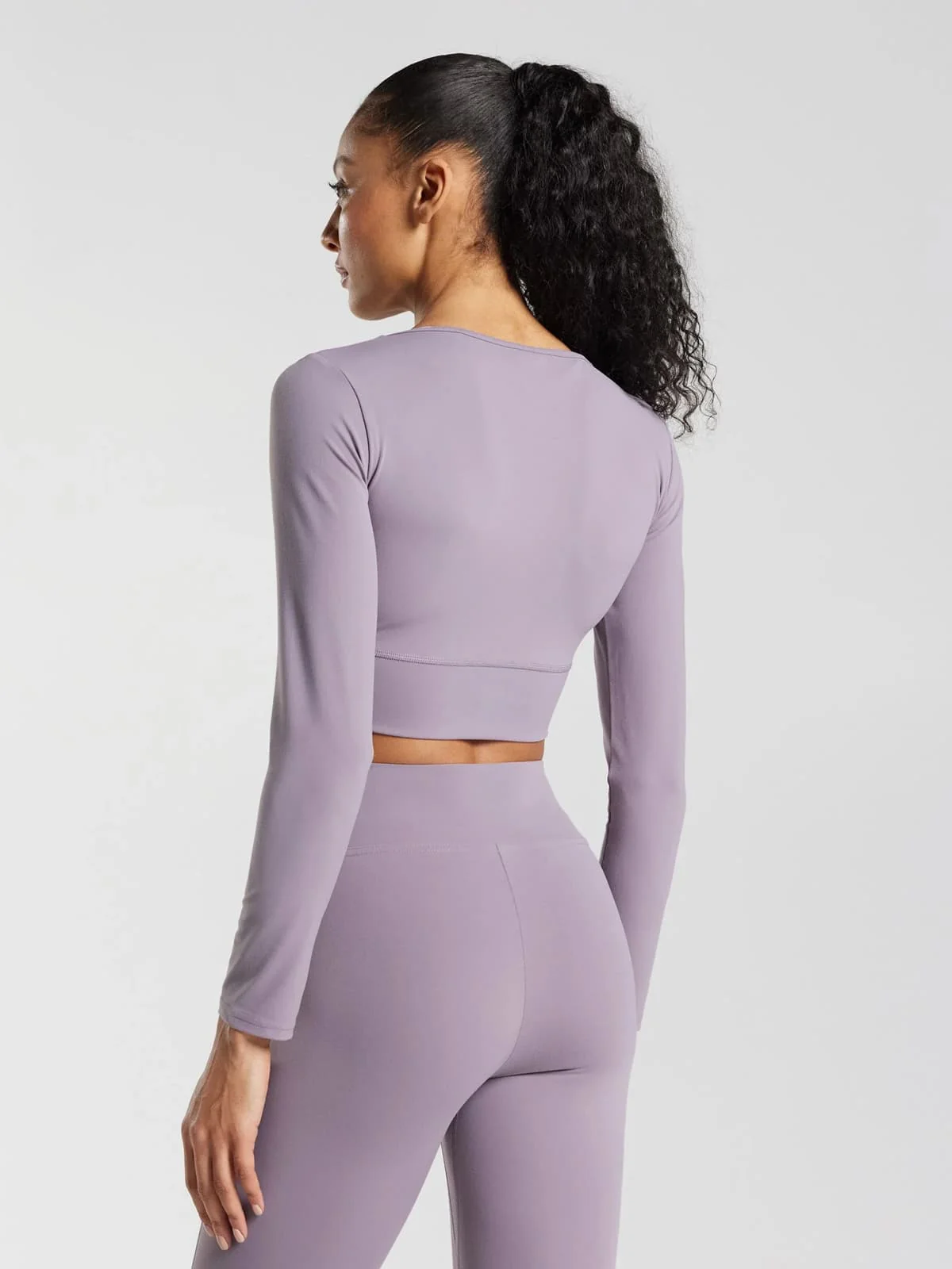 Crossover Long Sleeve Crop Violet - Image 2